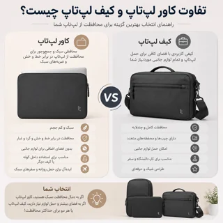 تفاوت کاور لپتاپ و کیف لپتاپ چیست؟ راهنمای کامل انتخاب بهترین گزینه